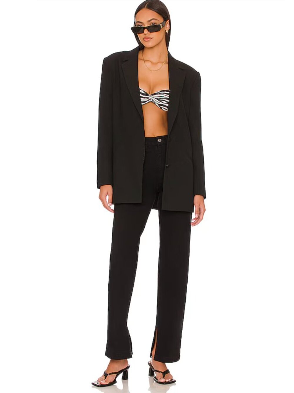NWT WeWoreWhat Mom Slit Straight Jean in Black, Size 25 Black Jeans With Slit - Picture 10 of 10